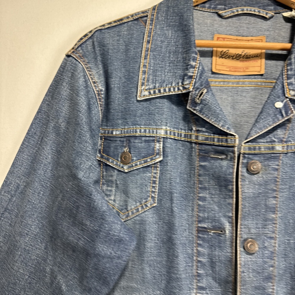 Levi Strauss Signature Denim Trucker Jacket Kids XL 16/18 Blue Stretch Cotton - Picture 2 of 9
